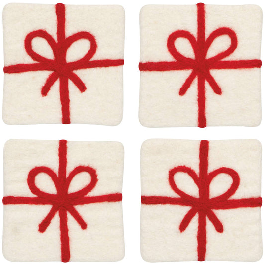 Jubilee Presents Christmas Felt Wool Coaster Set of 4