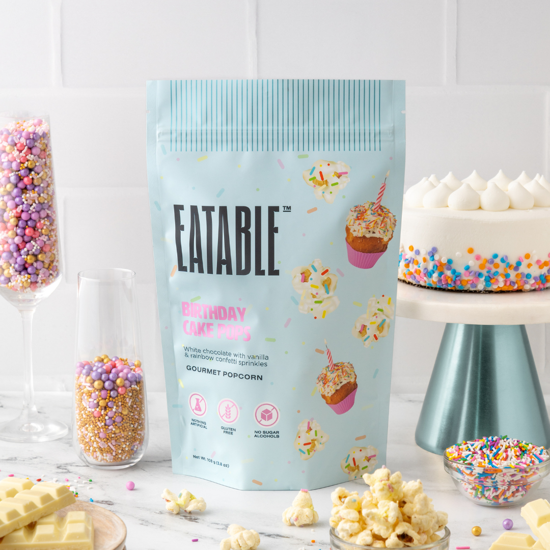 Birthday Cake White Chocolate Rainbow Popcorn