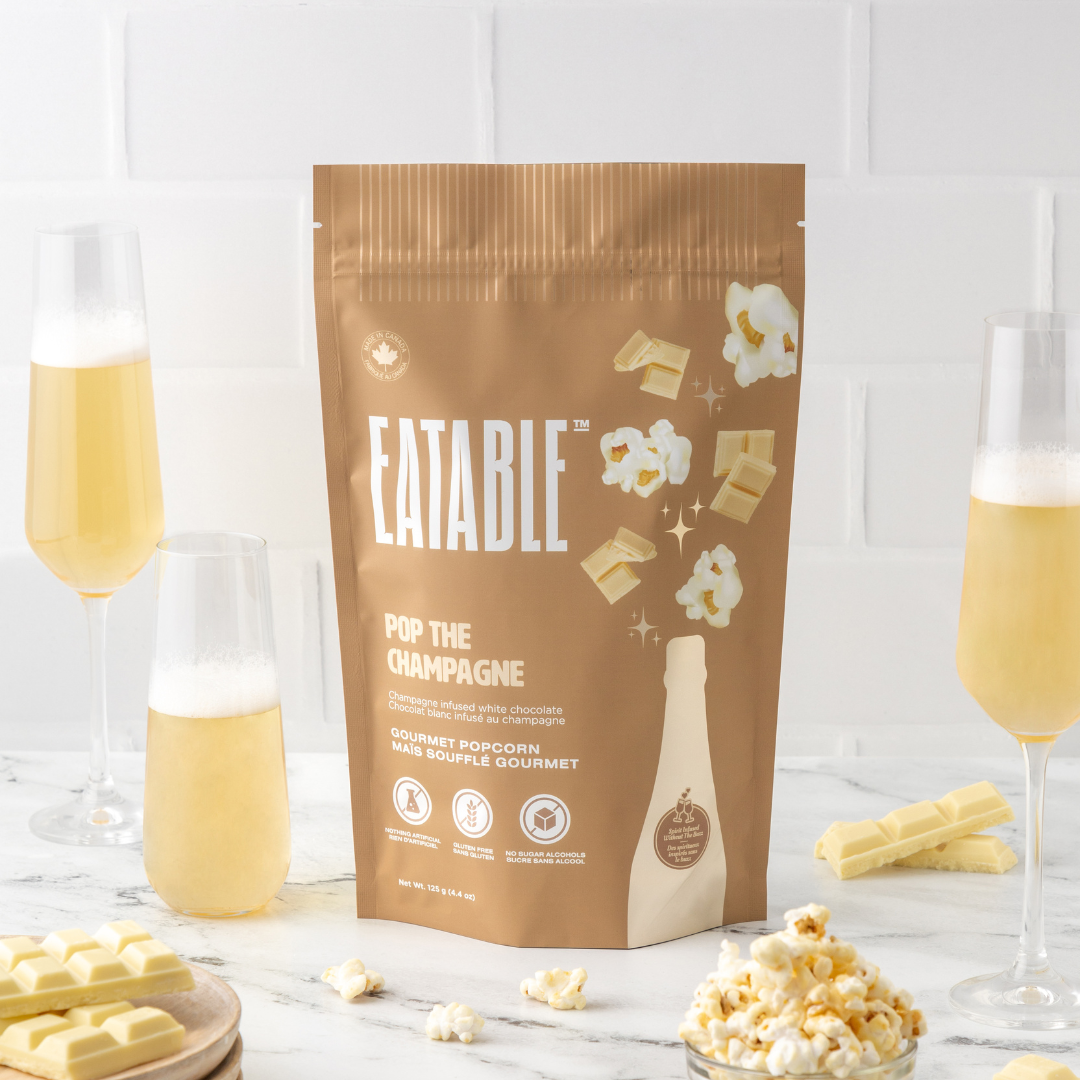 Pop the Champagne Gourmet White Chocolate Popcorn