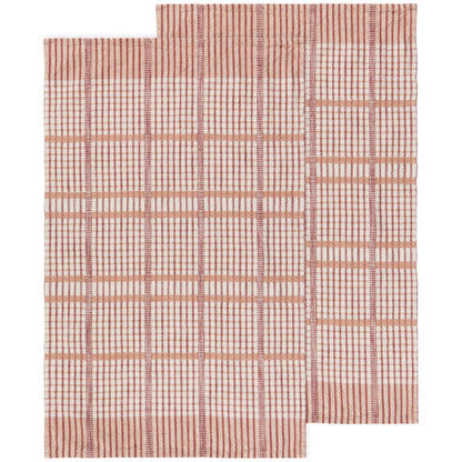 Bisque Finley Check Dishtowels—Set of 2