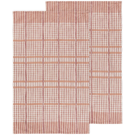 Bisque Finley Check Dishtowels—Set of 2