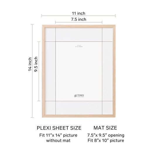 11x14 Natural Dryades Wooden Frame