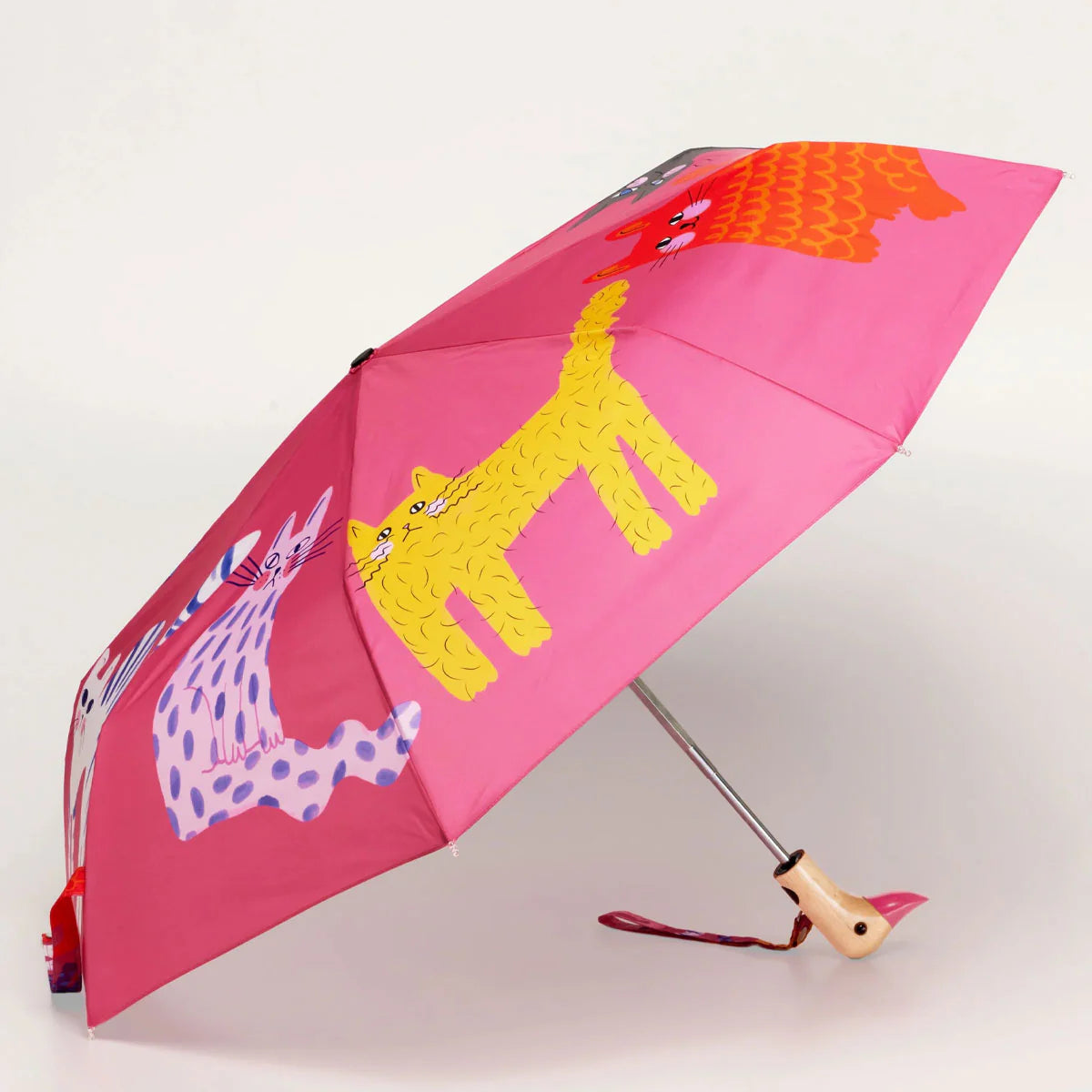Eco-friendly Compact Duck Umbrella—Cats
