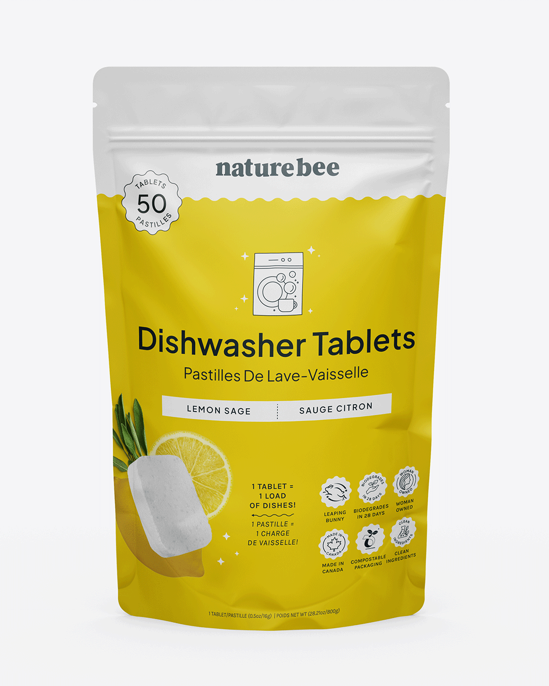 Lemon Dishwasher Tablets—50 Tablets
