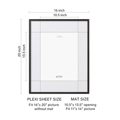 Black 16x20 Dryades Wooden Frame