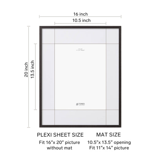 Black 16x20 Dryades Wooden Frame