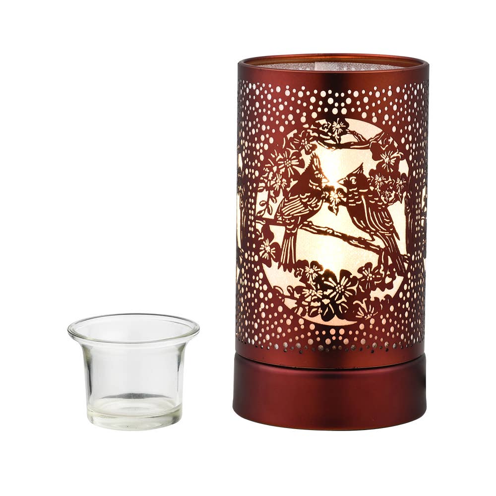 Silver Cardinals Touch Lamp Wax Warmer & Oil Burner