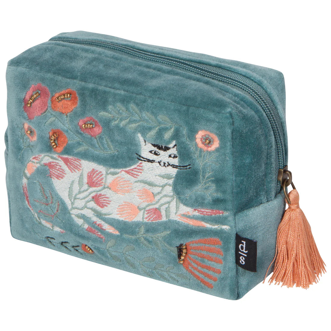 Embroidered Catbloom Pouch