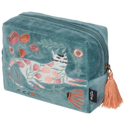Embroidered Catbloom Pouch