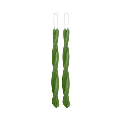 Moss—Set of 2 Twisted Taper Candles 100% Pure Beeswax