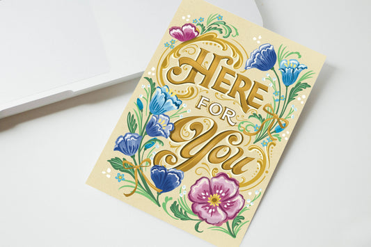 Here for You - Vintage Sympathy Greeting Card