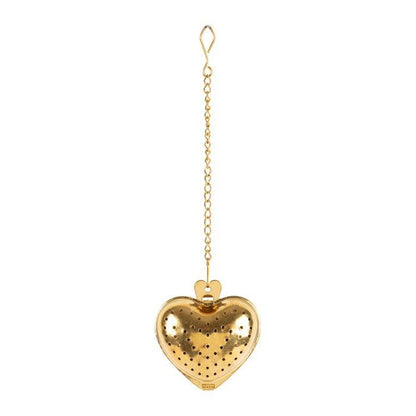 Heart-Shaped Gold Tea Infuser for Loose Leaf & Spices