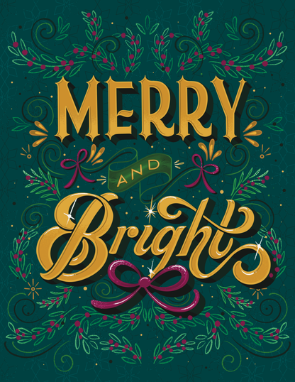 Merry & Bright—Greeting Card