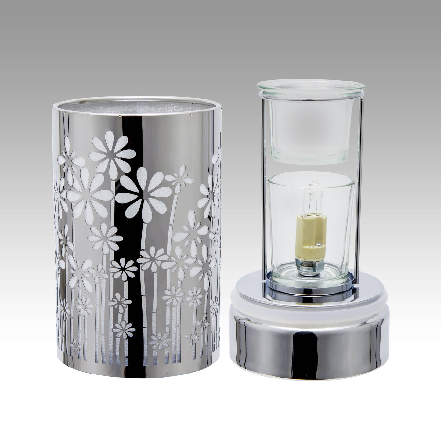 Silver Garden Touch Lamp Wax Warmer & Oil Burner