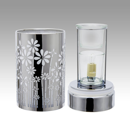 Silver Garden Touch Lamp Wax Warmer & Oil Burner