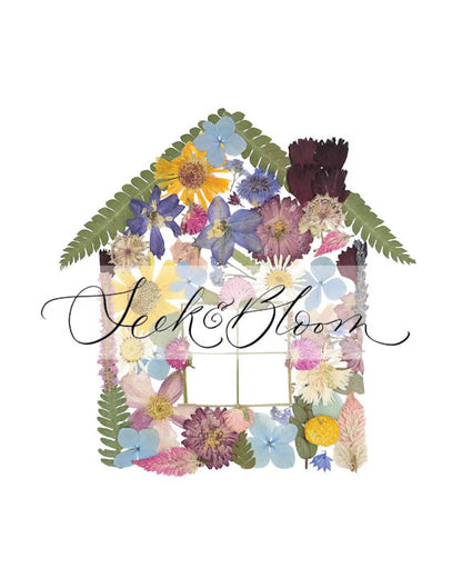 Home Sweet Home—Pressed Flower Wall Print