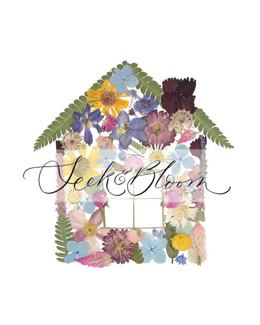 Home Sweet Home—Pressed Flower Wall Print