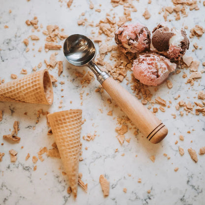 Ice Cream Scoop with Hand-turned Wooden Handle