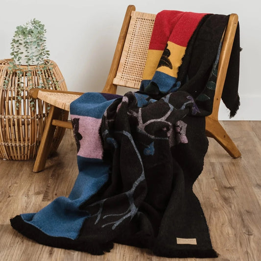 Colouful Woodland Floral Wool Panel by Mini Tipi