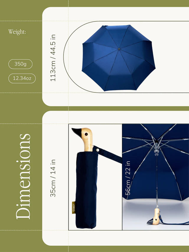 Eco-friendly Compact Duck Umbrella—Solid Colours