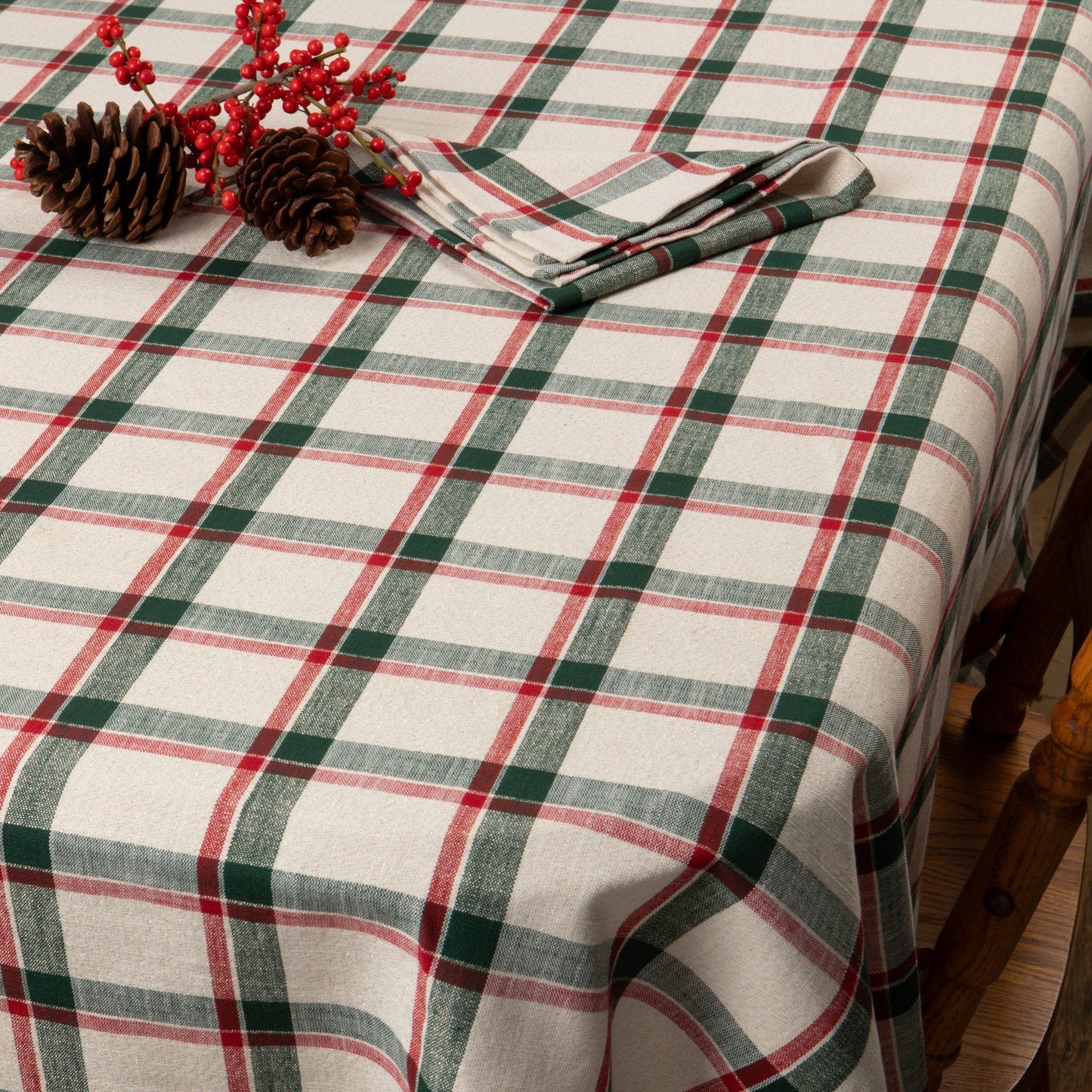 Noel Plaid Christmas Tablecloth—60x120 inches