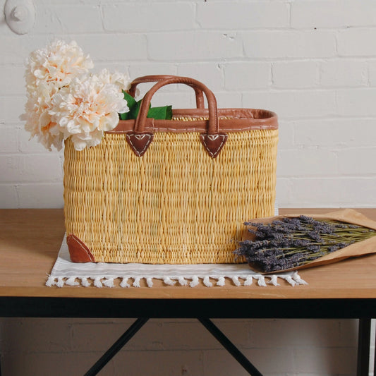 Rectangular Straw Market Tote