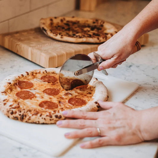 Pizza Cuter with Hand-turned Wooden Handle