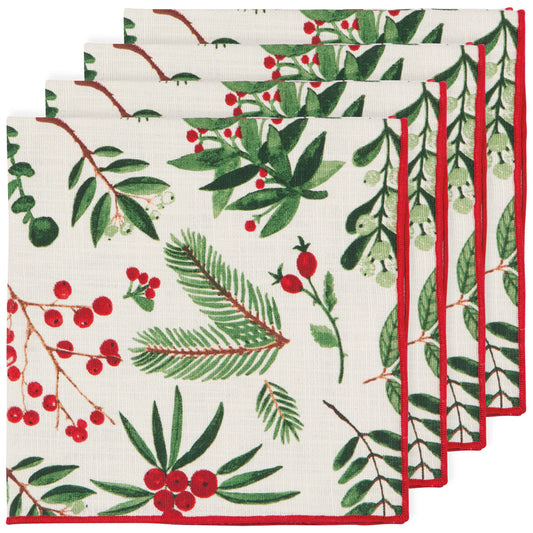 Winterberry Printed Cloth Napkins—Set of 4