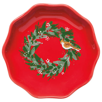 Wreath Trinket Dish—Red