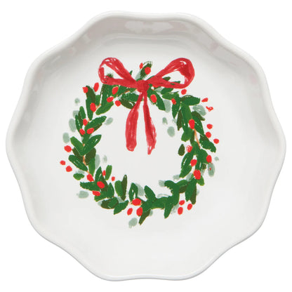 Wreath Trinket Dish—White