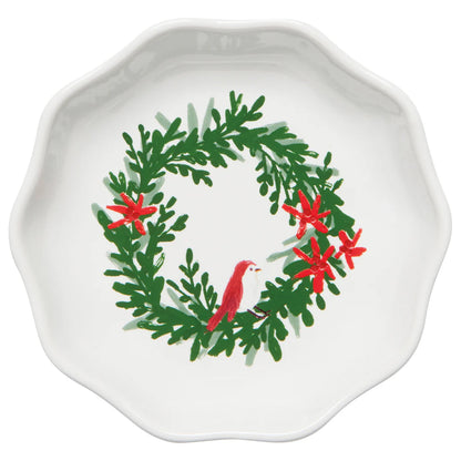Wreath Trinket Dish—White